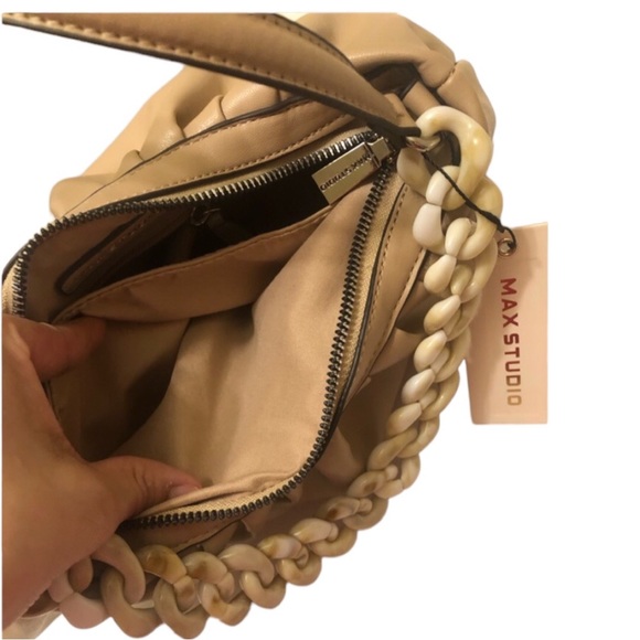 🌸MAXSTUDIO🌸handbag, leather with gathered detail, nude color - Picture 4 of 5